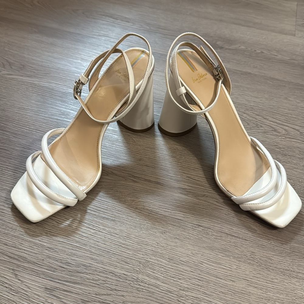 Sam Edelman Kia Block Heel Sandals in bright white leather. Size 11 - Picture 6 of 15
